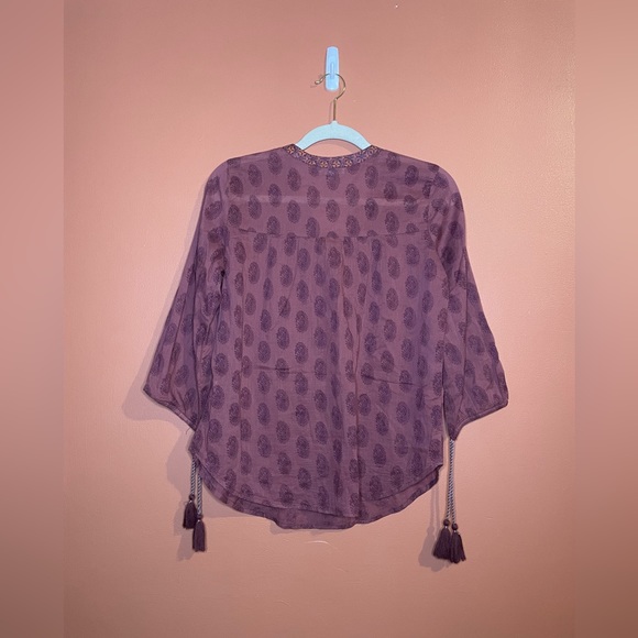 World Market Bohemian Pull On Tunic Style Blouse - Picture 4 of 6